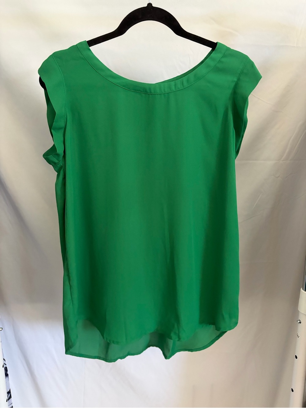 Pleione Bright Green Cap-Sleeve Blouse